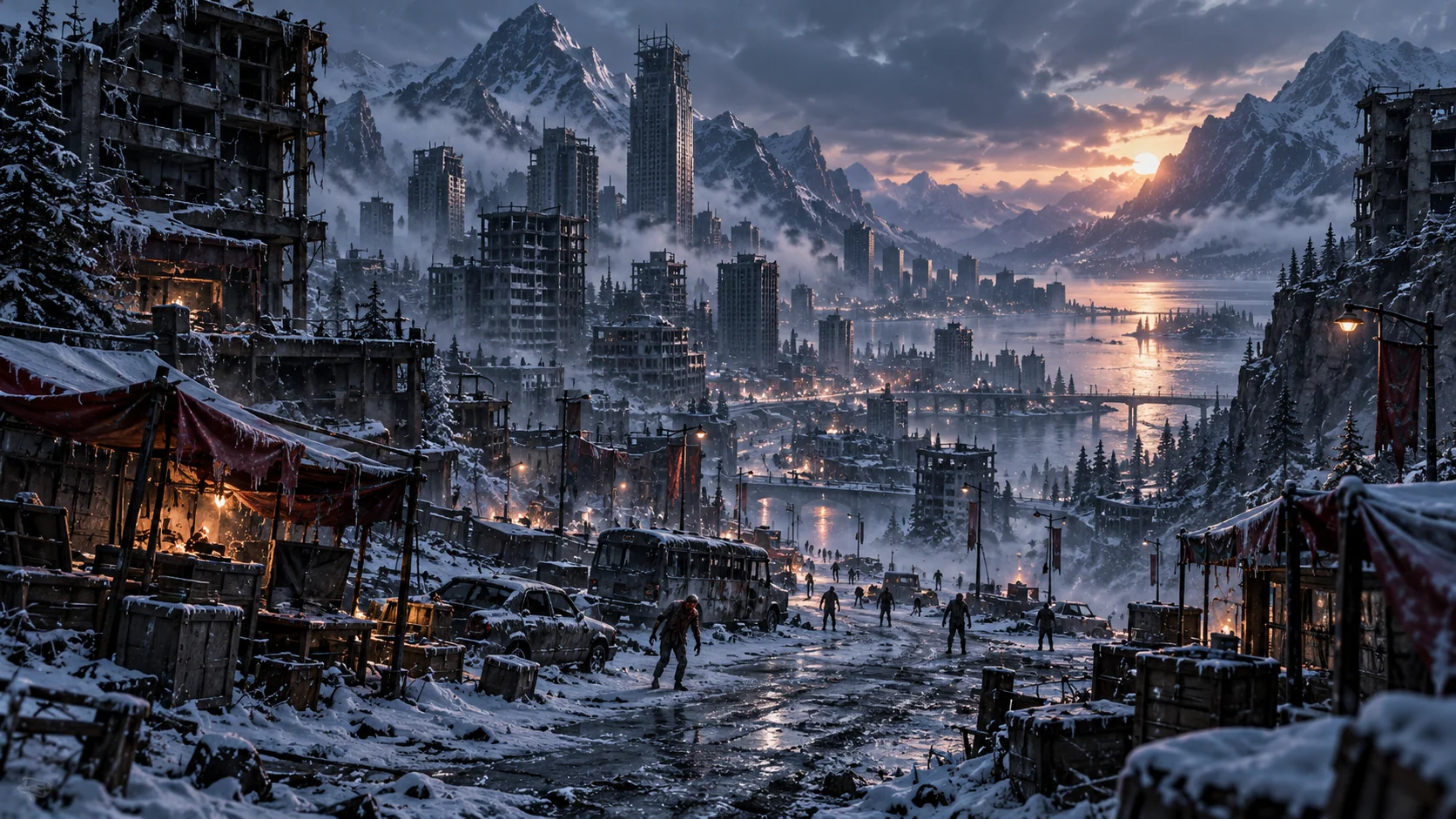ALPINE METROPOLIS — imagined zombie apocalypse concept art